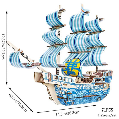 My Windy Sailboat Puzzle (3D Wooden Puzzle Sailboat)
