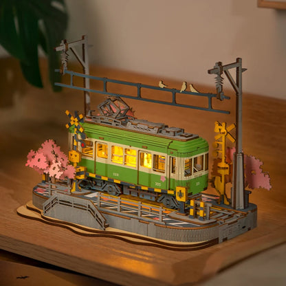 Pretty Pink Bus from Far Away! (3D Wooden Puzzle Japanese Bus with Sakura)